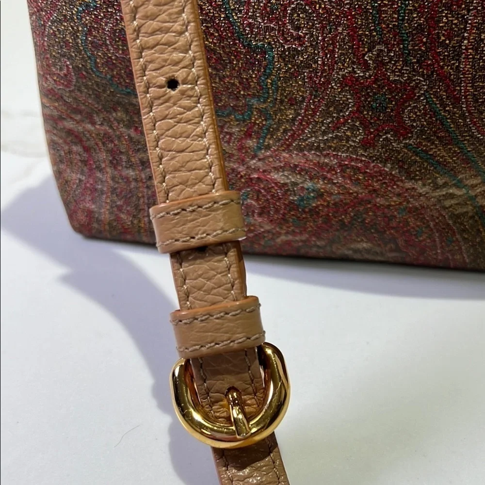 Etro Brown and Tan Paisley Crossbody Bag